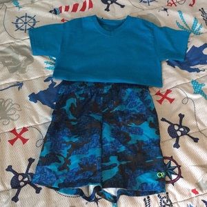 Boys Op Swim trunks & Fruit of the loom T-shirt
